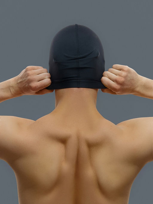 Шапочка для плавания взрослая ONLYTOP Swim, непромокаемая, тканевая, обхват 54-60 см, цвет чёрный