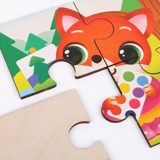 Пазлы 3 в 1 Весёлые зверюшки - Лесная мастерская фото 4