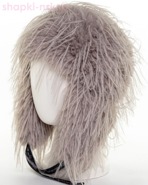 Лама экомех страус Ушанка женская флис (56-57)