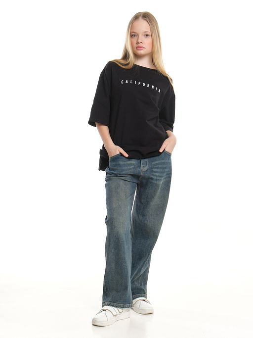 Футболка оверсайз с принтом 22-7453 белый - Mini maxi фото 22