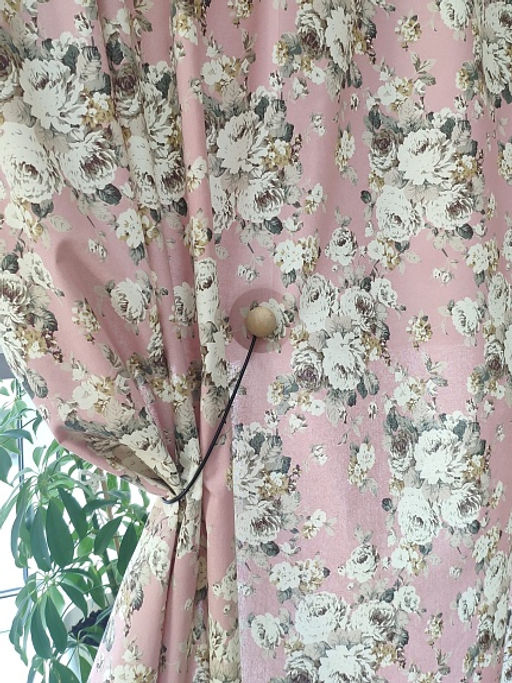 Плотный импортный хлопок Белые пионы на розовом, ш.1.44м, хлопок-100%, 125гр/м.кв - Купава фото 5