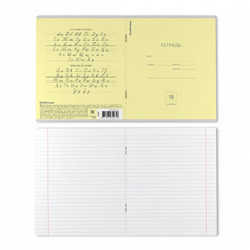 Цена за 200 шт. Тетрадь школьная ученическая ErichKrause Классика зеленая, 18 листов, клетка (в плёнке по 10 шт.)  фото 49