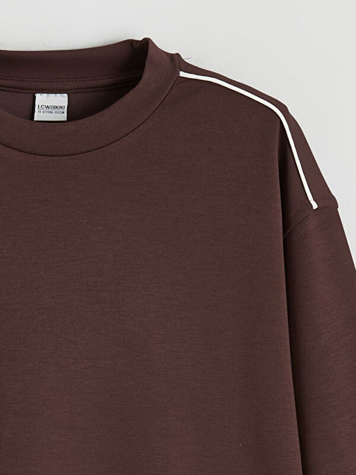 Bisiklet Yaka K?z ?ocuk Kal?n Sweatshirt