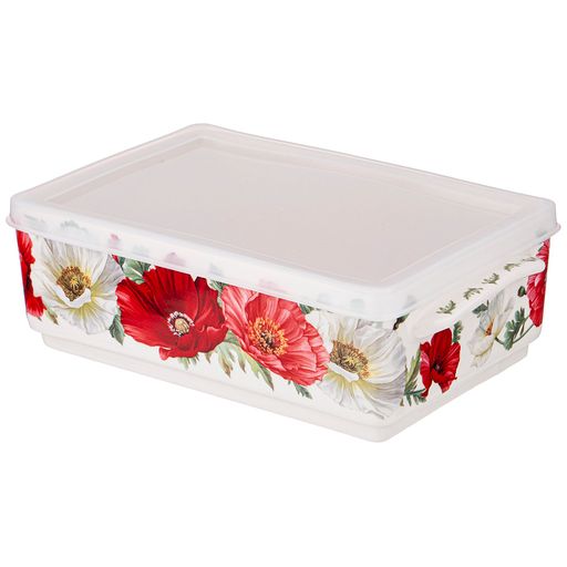 БЛЮДО ПРЯМОУГОЛЬНОЕ С РУЧКАМИ И СИЛИКОН.КРЫШКОЙ LEFARD МАКИ 20,5*12*6 СМ
