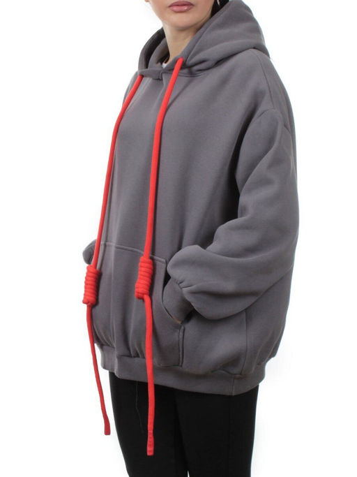 2226 DK. GRAY Толстовка женская (85% хлопок, 10% полиэстер, 5% спандекс) - Fashion фото 5