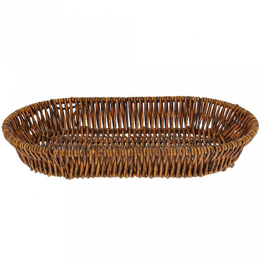 Корзина-сухарница плетеная Кондитер 27х16см h4см, полипропилен, коричневый, металлический каркас, форма овальная (Китай) - Домашняя мода фото 2
