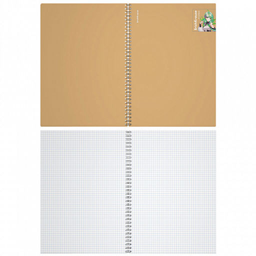 Цена за 1 шт. Тетрадь общая с пластиковой обложкой на спирали ErichKrause Manga бежевый, А4, 80 листов, клетка  фото 2