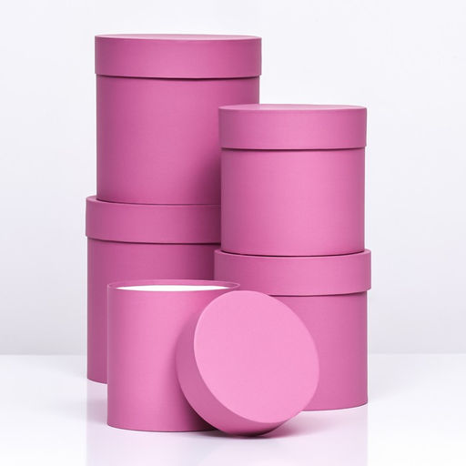 Набор шляпных коробок 5 в 1 Фуксия, 20 20 2013,5 13,5 13,5 см - UPAK LAND фото 2