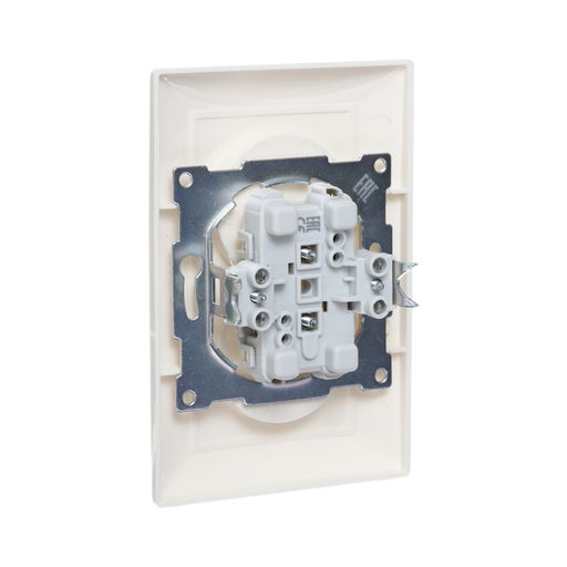 Розетка Luazon Lighting «Антей», 10 А, скрытая, IP20, двухместная, без заземления, белая