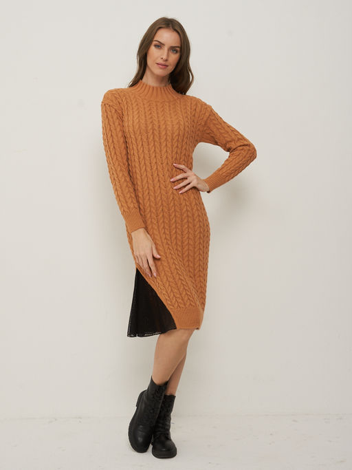 Платье женское 5212-2478. 50437/С12 карамель/чёрный