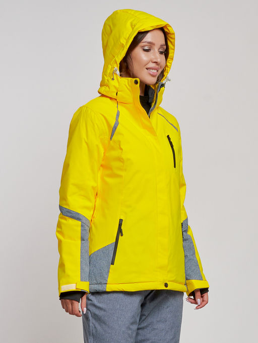 Горнолыжная куртка женская зимняя желтого цвета 2316J - Chunmai фото 6