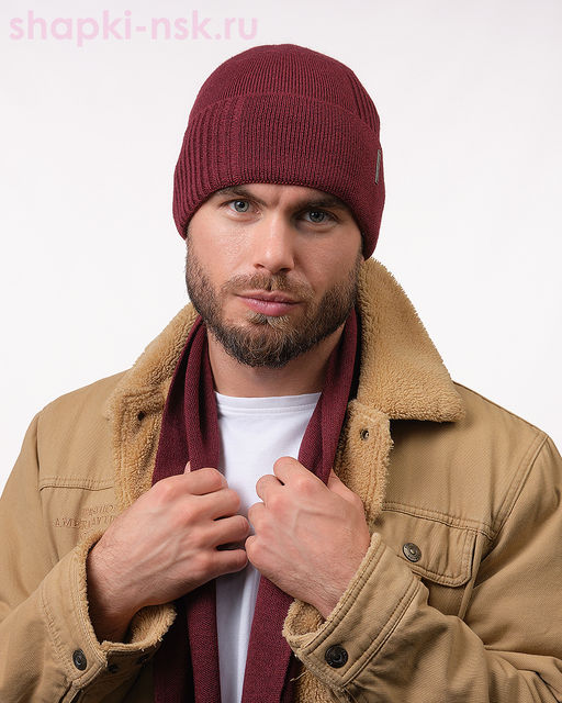 04623 F 1А Тэйм Комплект мужской флис (шапка+шарф) (57-59)