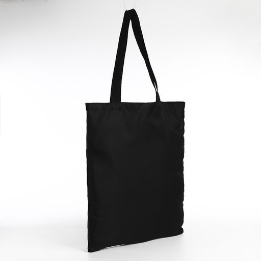 Сумка шопер однотонный, 35×0.5×40 см, оксфорд 210D, 80 г, без подклада, чёрный
