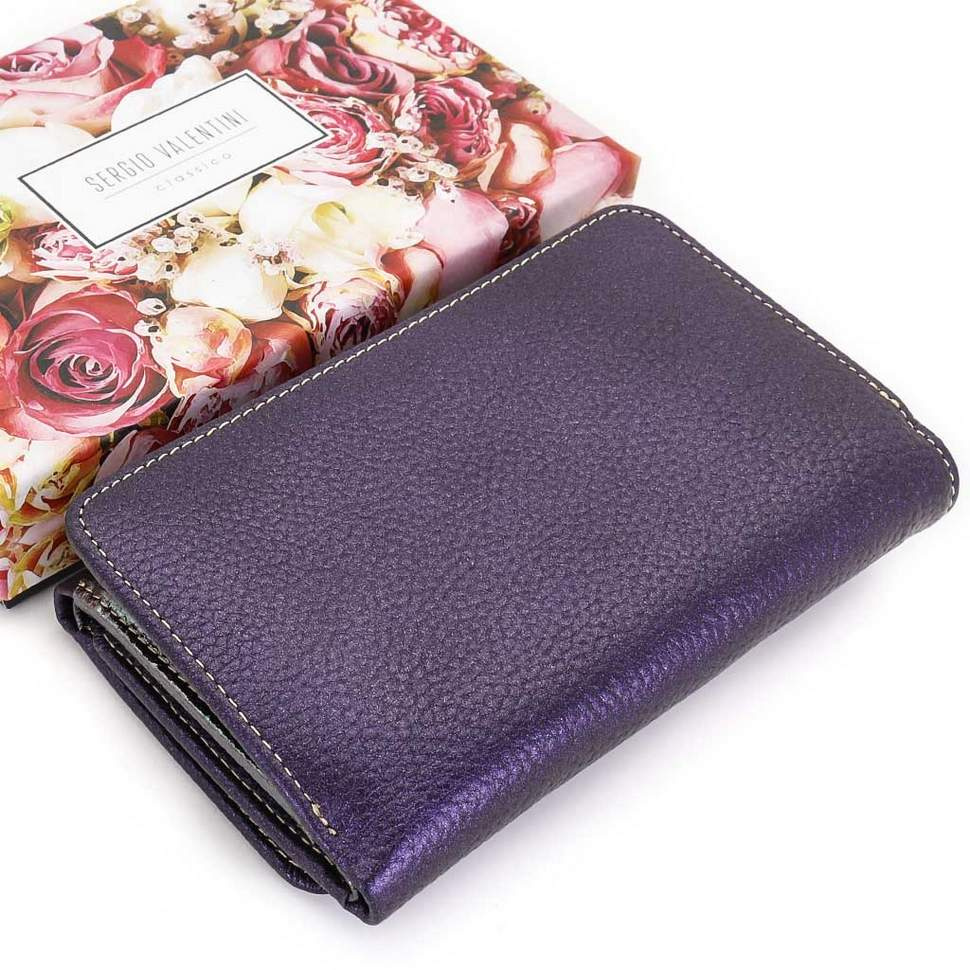 Маленький женский кожаный кошелек Sergio Valentini СВ 8140-109 фото 4