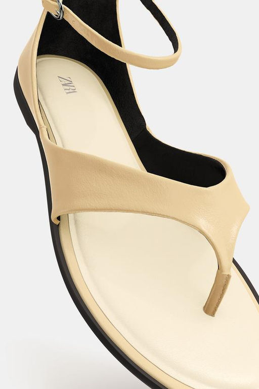 LEATHER TOE POST SANDALS - Zara фото 12
