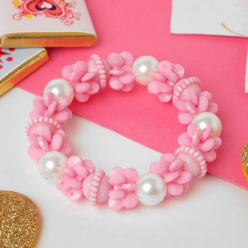 Цена за 2 шт. Браслет детский «Выбражулька. Юла», d=6 см бело-розовый