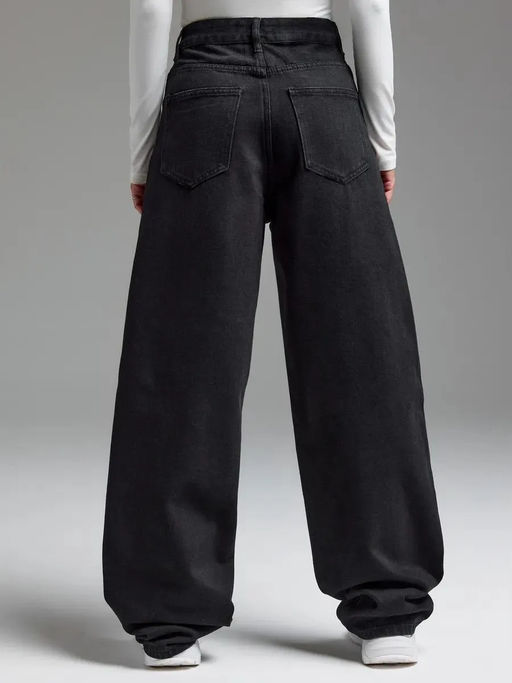 Джинсы багги на флисе