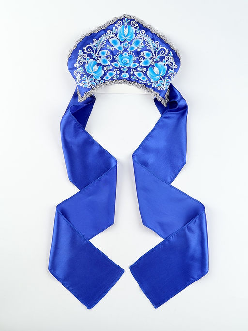 Кокошник карнавальный, синий, р-р 54-58