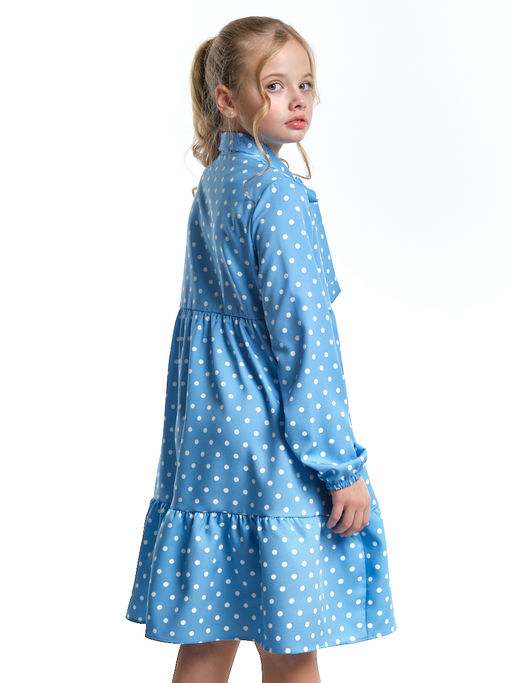 Платье подростковое в горох UD 7014 св.голубой горох - Mini maxi фото 8