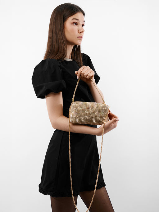 LACCOMA сумка ST016-1-золотой стразы  фото 7