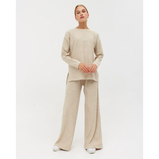 Костюм женский (джемпер, брюки) MINAKU: Casual Collection, бежевый, размер 42 (рост 170 см)