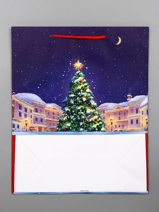 Цена за 2 шт. Пакет подарочный новогодний ламинированный, «Новогодний каток», 26×12×32 см