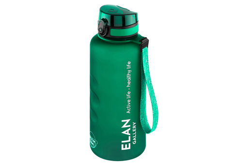 Бутылка для воды 1,5 л 10*10*28,5 см "Style Matte" с углублениями д/пальцев темно-зеленая