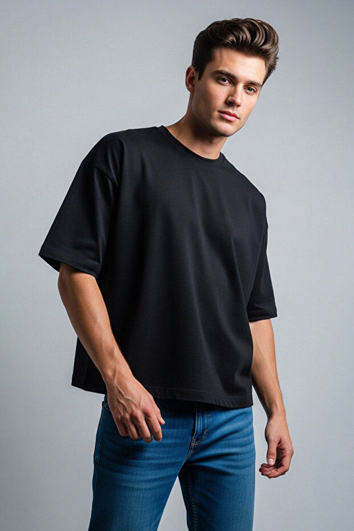 Siyah Loose/D___k Omuz %100 Pamuklu Basic T-Shirt TMNSS25TS00162 - Trendyolmilla фото 2