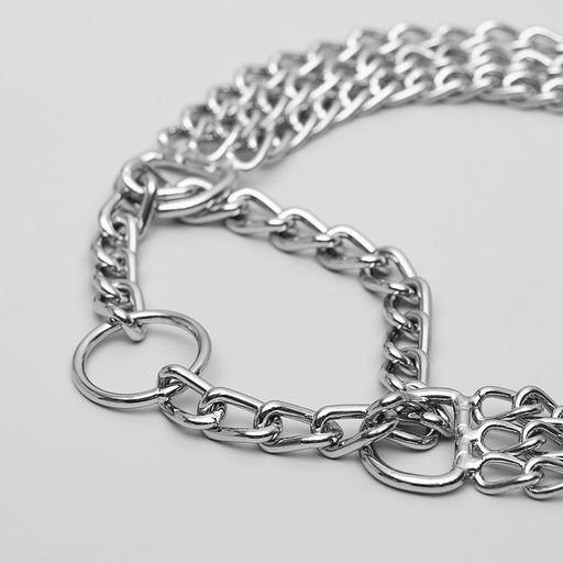 Ошейник - полуудавка металлический трехрядный, 40 см, толщина проволоки 2 мм - Пижон фото 3