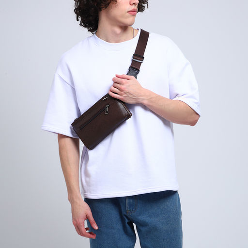 Сумка поясная на молнии, 3 наружных кармана, цвет коричневый - Simaland фото 4