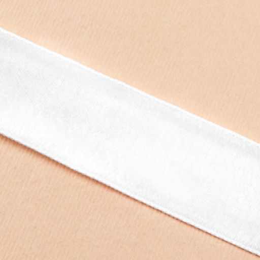 Лента бархатная, 20 мм, 18±1 м, белая №01