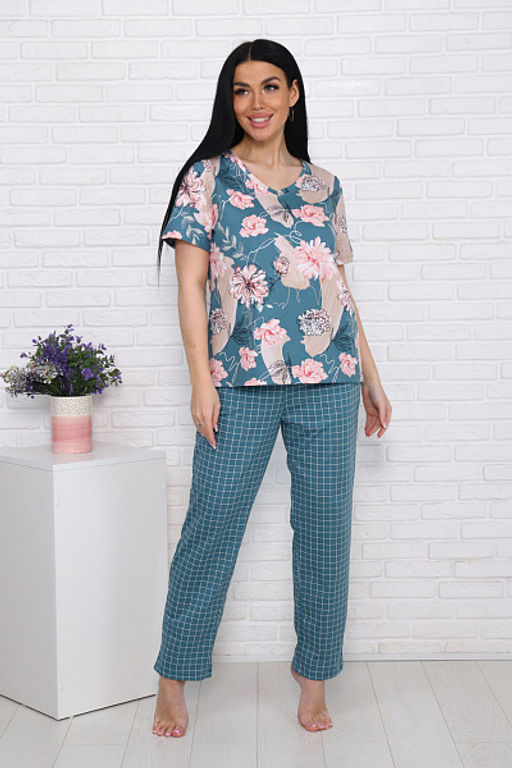 Костюм с брюками (00991, зеленый) - Плиона фото 5