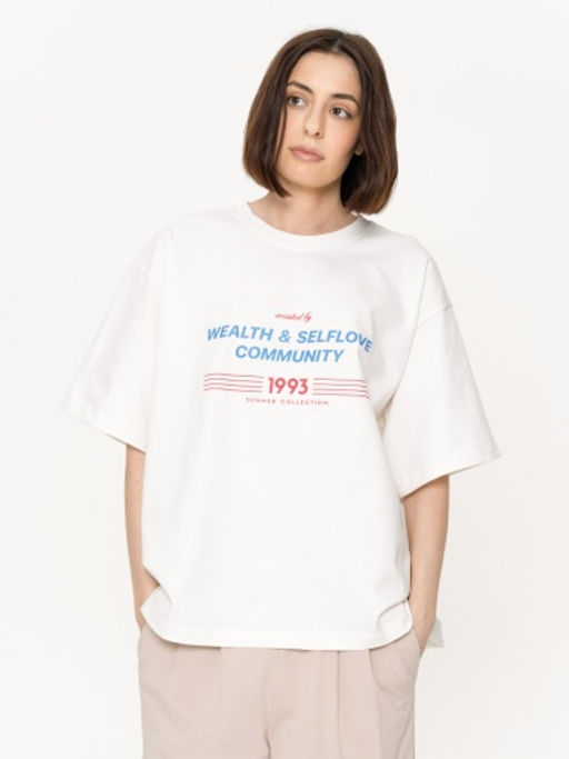 MY Футболка жен. over WEALTH&SELFLOVE ФБ039  фото 3