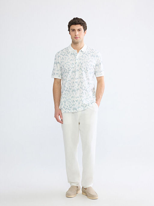 Polo Yaka Desenli Pike Erkek Ti??rt