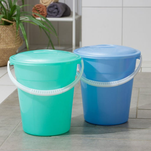 Ведро с крышкой «Евро», 8 л, d=26 см, h=25.2 см, МИКС