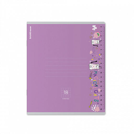 Цена за 10 шт. Тетрадь школьная ученическая ErichKrause Ruler Magic ассорти, 18 листов, клетка (в плёнке по 10 шт.)_MIX-PACK  фото 5