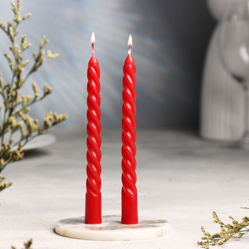 Цена за 3 шт. Набор свечей ароматических витых, 1.5×15 см, 2 шт., роза