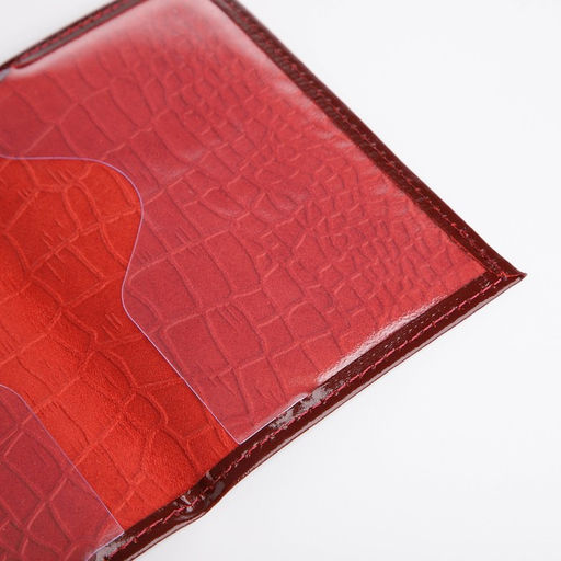 Обложка для паспорта, красный-бордовая