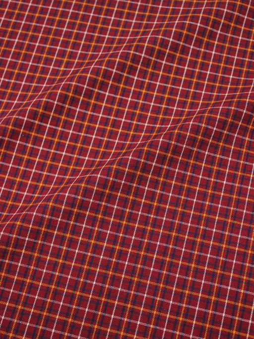 Пестрядь этнографическая под домоткань "Тройная клетка на т.красно-бордовом", ш.1.6м, хлопок-100%