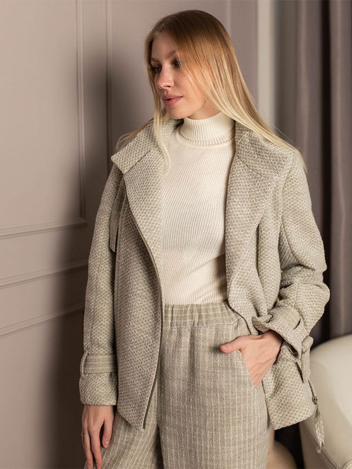 ШЕРСТЬ с ХЛОПКОМ жакет пиджак - Волтри фото 4