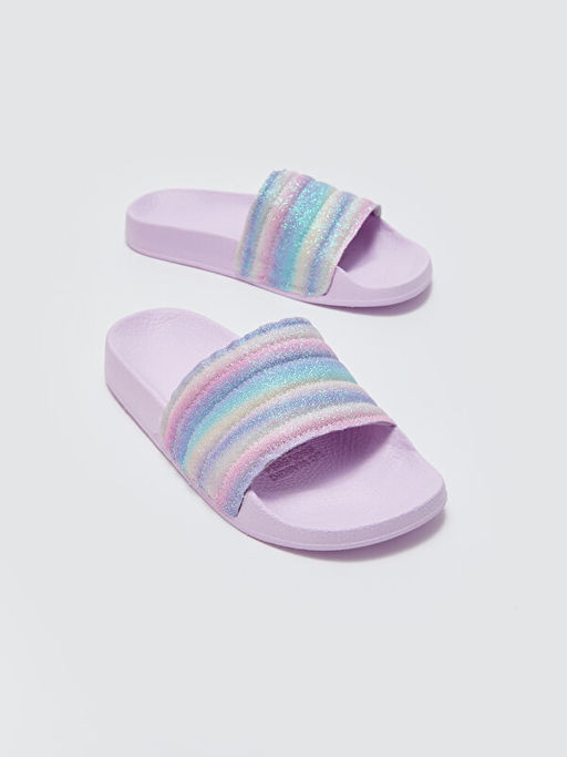 Bask?l? Tek Bantl? K?z ?ocuk Terlik - Waikiki фото 3