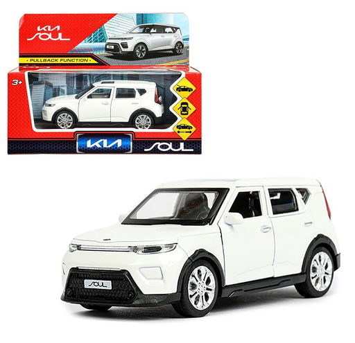 Технопарк. Модель "Kia Soul" 12 см, металл, двери, багаж., инерц, белый, кор. арт.SOUL-12-WH