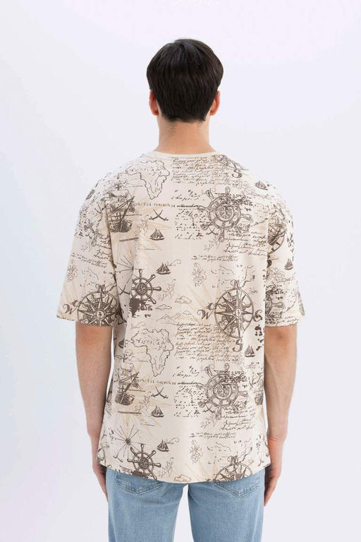 Футболка Comfort Fit с круглым вырезом и короткими рукавами с рисунком - Defacto фото 6