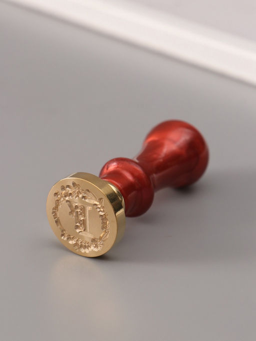 Печать для сургуча с пластиковой ручкой «Венок с буквой F», 2.5×2.5×6.3 см