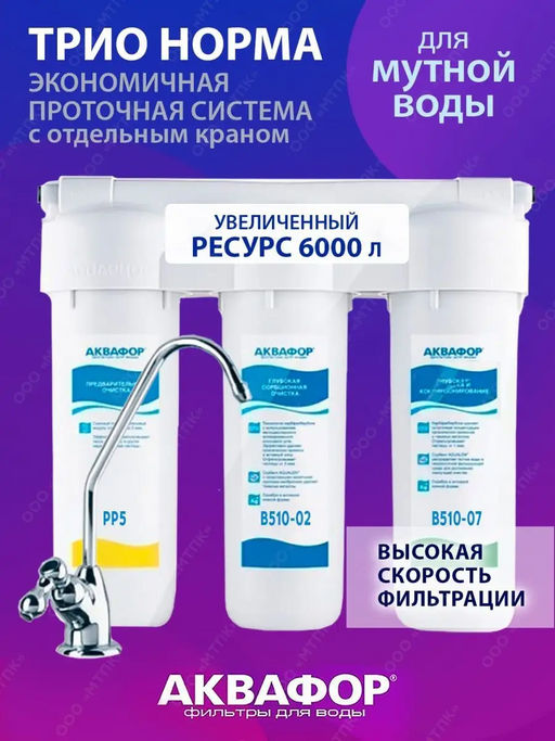 Фильтр с краном Трио Норма - Аквафор фото 4
