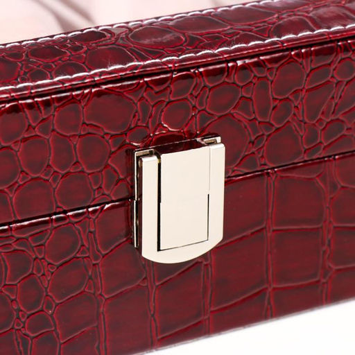 Шкатулка кожзам под часы 10 отделений Бордо 8х26х20 см - Simaland фото 4