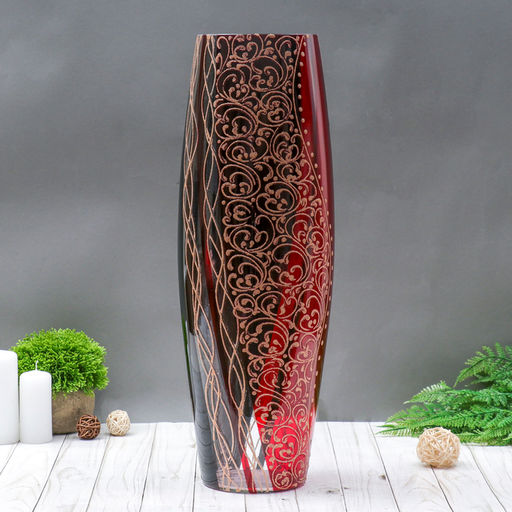 Ваза для цветов «Чериз», 13×17×50 см, стекло