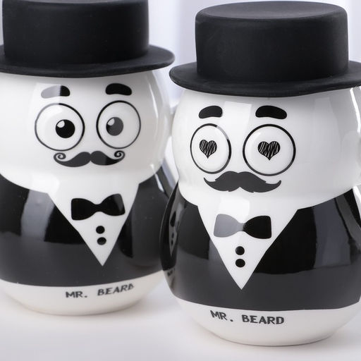 Кружка с силиконовой крышкой Джентльмен, 380 мл, керамика, рисунок МИКС