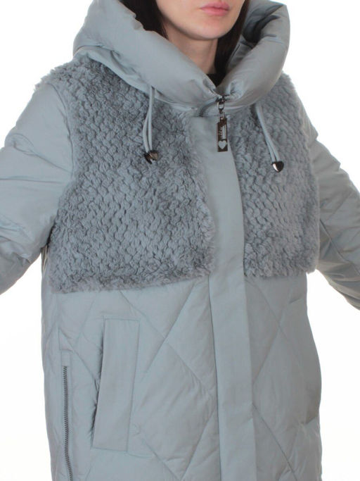 M-8800 GRAY/LT. BLUE Куртка зимняя стеганная женская (150 гр. холлофайбер)