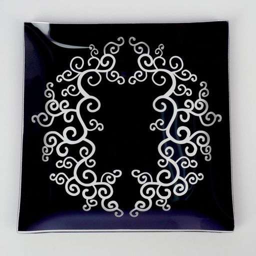 Сервиз столовый «Виктория», 7 предметов: 30×30 см - 1 шт., 20×20 см - 6 шт., стекло, синий